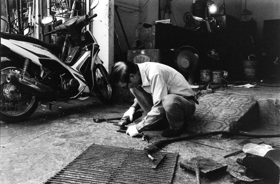 Khu sửa xe gọn gàng